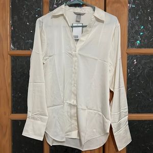 silk satin long sleeve button down